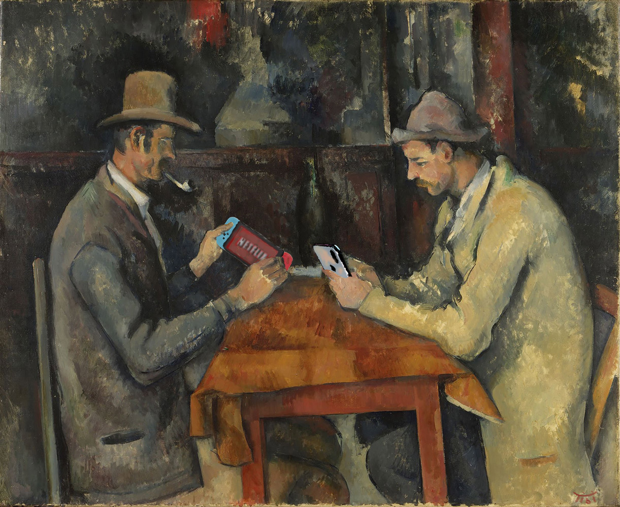 Paul Cezanne The Card Players electronically.