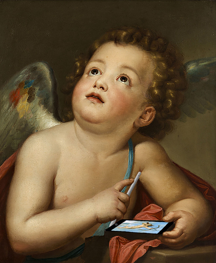 Anton Raphael Mengs, Cupid Drawing on Tablet.