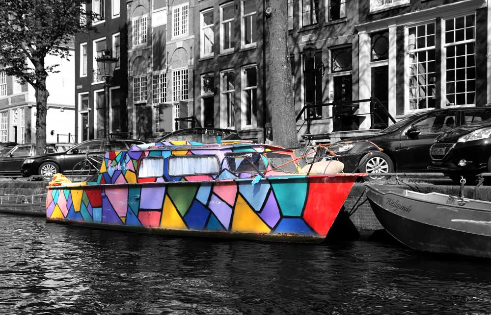 stainglass boat in Amsterdam